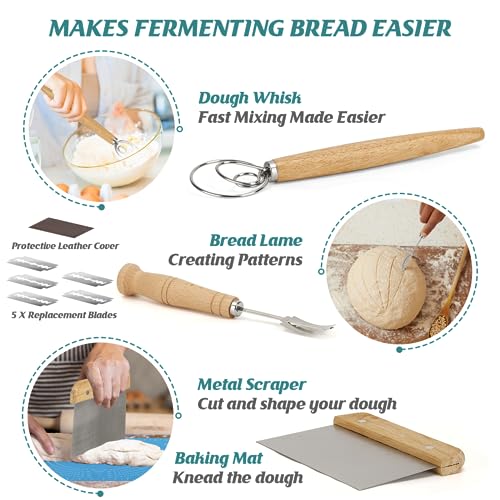 Bread Proofing Basket Set of 2, 9 Inch Round, Sourdough Kit E69919