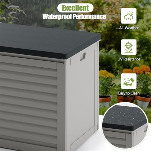 Outdoor Storage Box, Waterproof Lockable Deck Box J4801