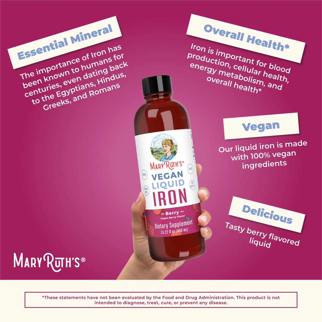 Liquid Iron Supplement for Women, Men & Kids, Sugar Free, Vegan K184959