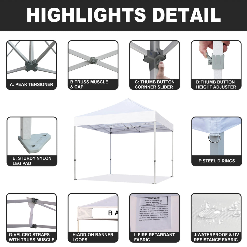 5x5 Pop Up Canopy Outdoor Heavy Duty Tent Q995