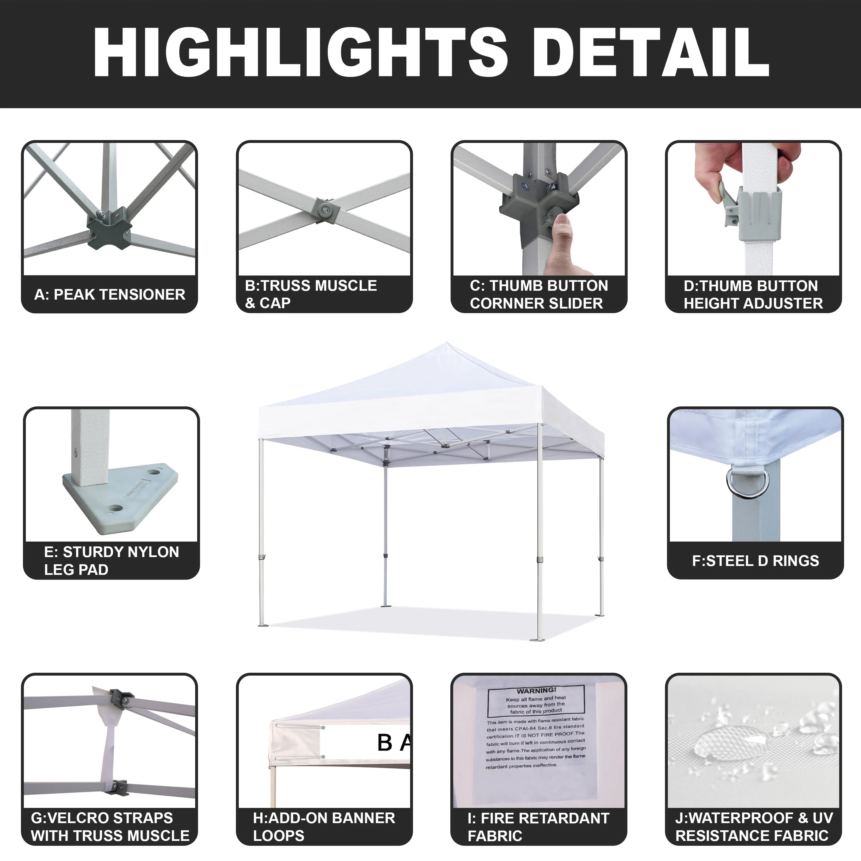 5x5 Pop Up Canopy Outdoor Heavy Duty Tent Q995