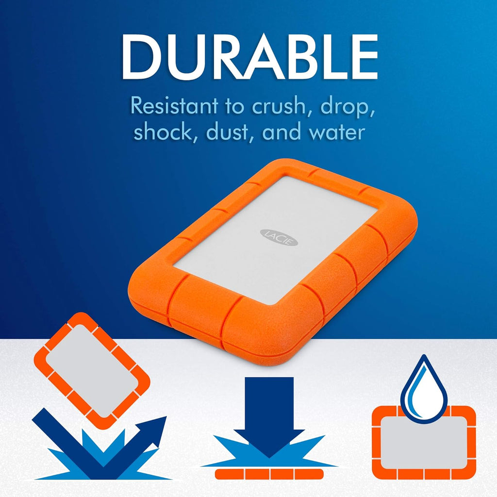 Portable External HDD 5TB, USB 3.0, Shock and Rain Resistant T395