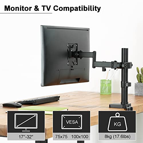 Universal VESA Pole Mount, Full Motion TV Mount for 17-32 Inch Screens U124