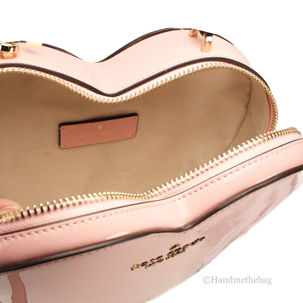 Patent Leather Top Handle Heart Crossbody Bag L35748