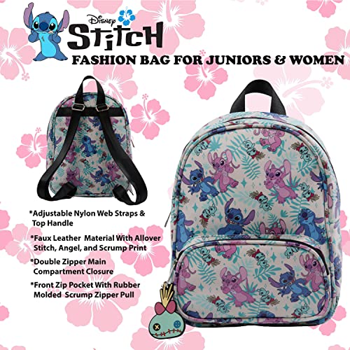 Mini Backpack Purse with Allover Print, 10.5 Inch, Faux Leather U4052