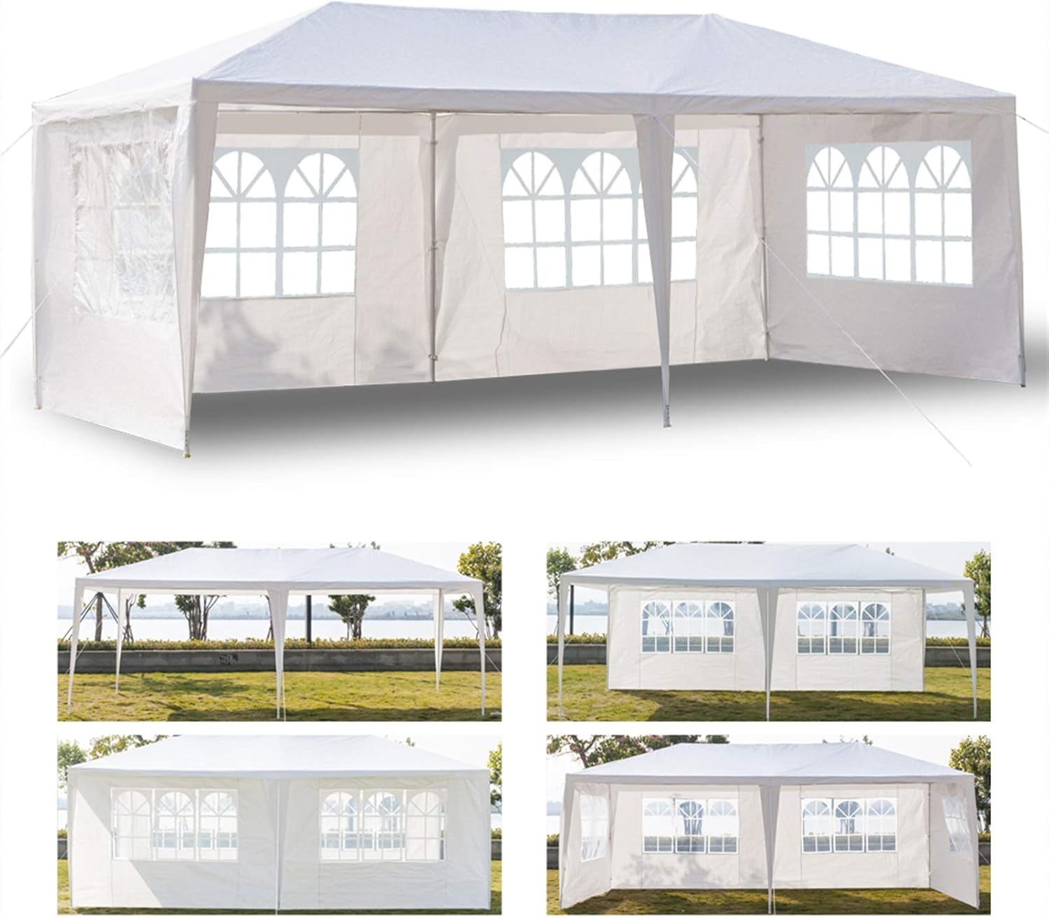 Outdoor Party Tent with Sidewalls and Windows, 10x20 U13894
