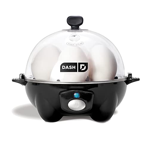 Rapid Egg Cooker for 6 Eggs, Hard Boiled, Poached, Scrambled, or Omelets, Auto Shut Off - Black O7665