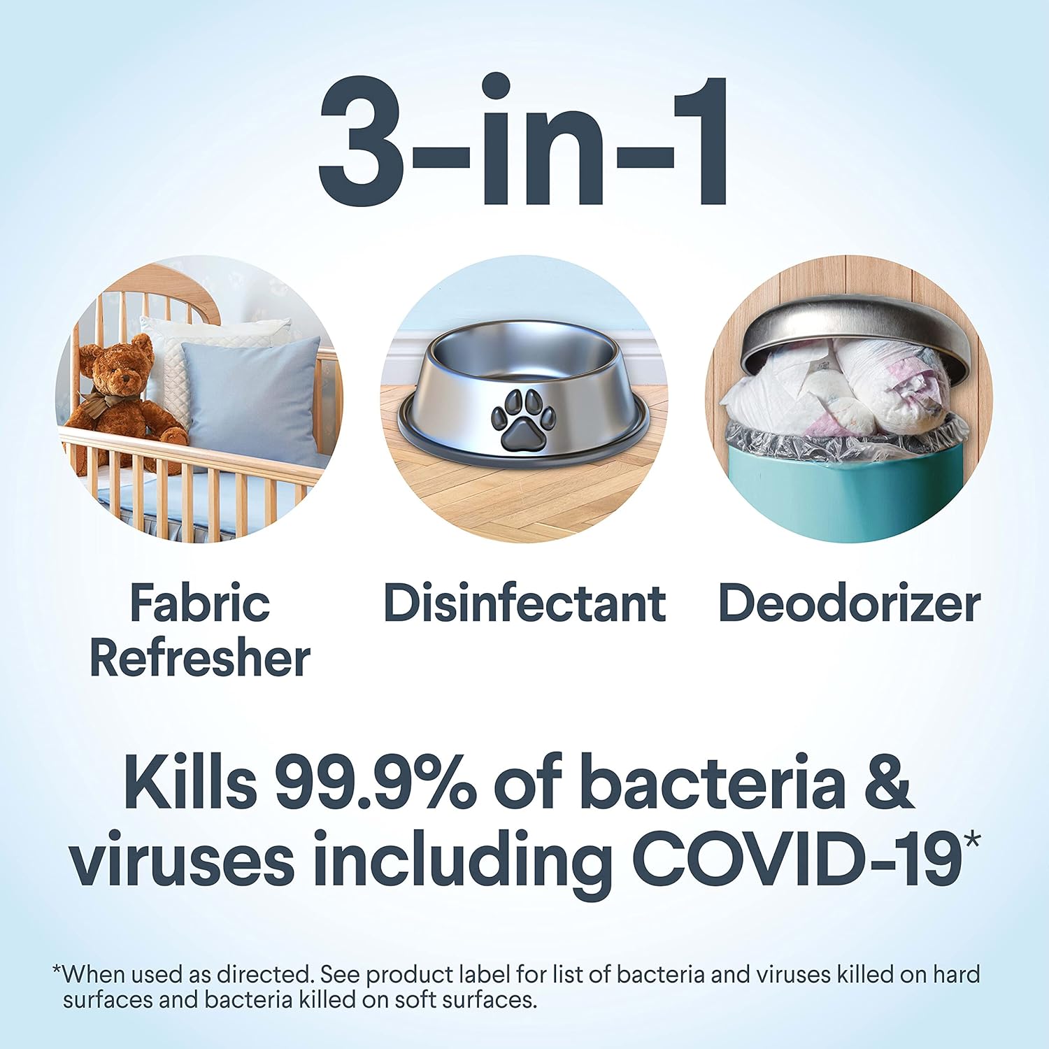 Disinfecting Mist, 2-Pack Spray Bottle with Refill, 14 Fl Oz Each I649833
