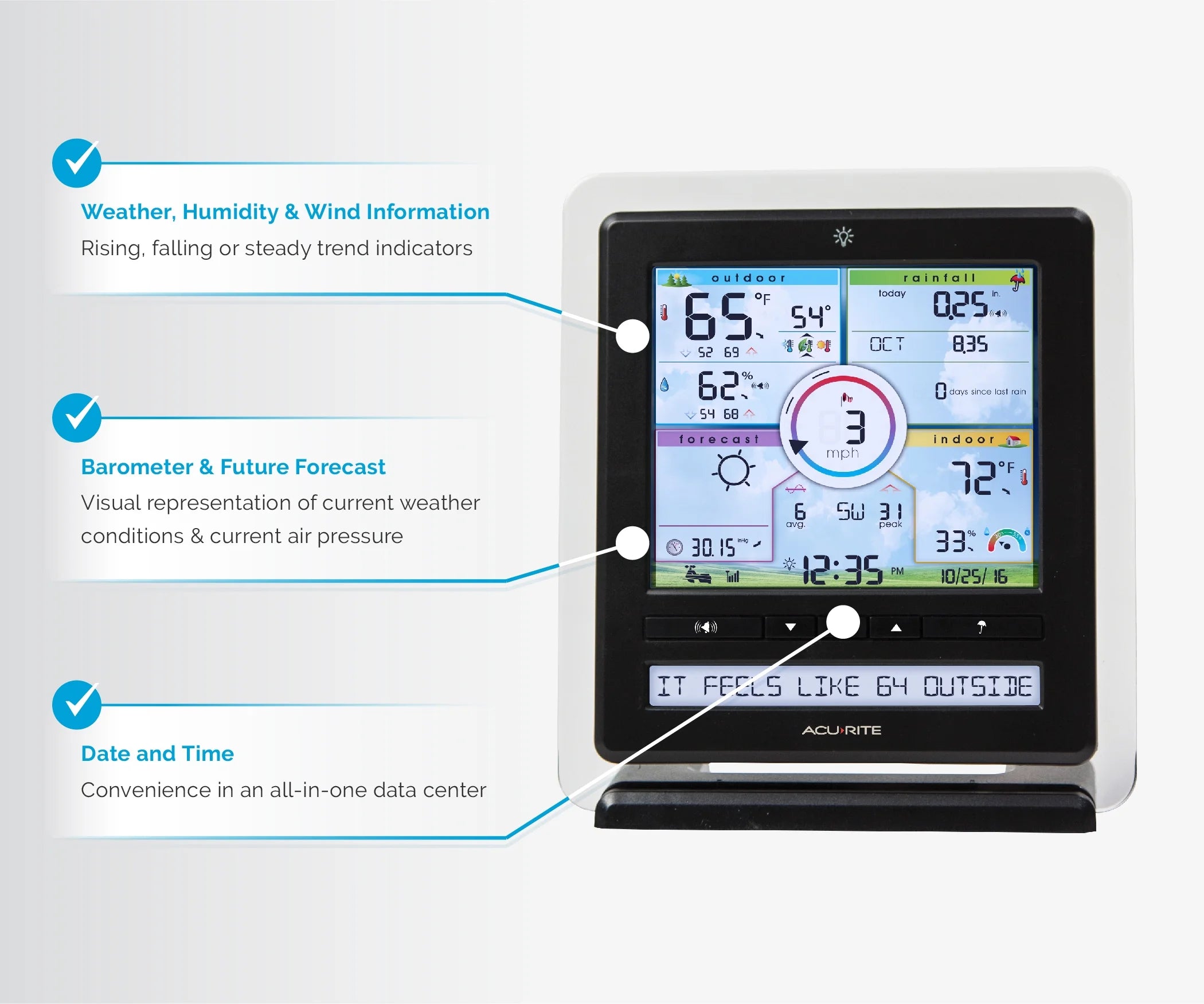 Wireless Indoor/Outdoor Weather Station with Remote Monitoring W94870