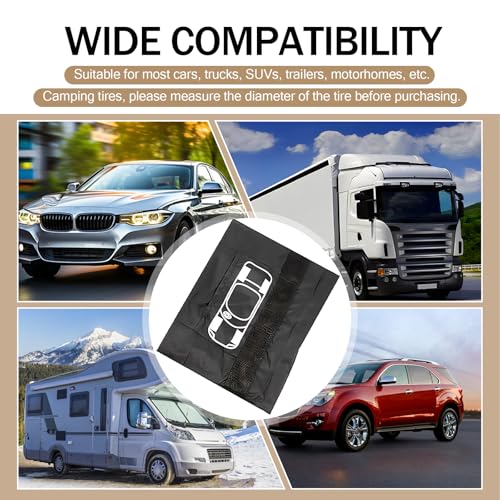 Car Spare Tire Cover, Dust and Scratch-Proof, Universal Fit with Pocket and Handle L95760
