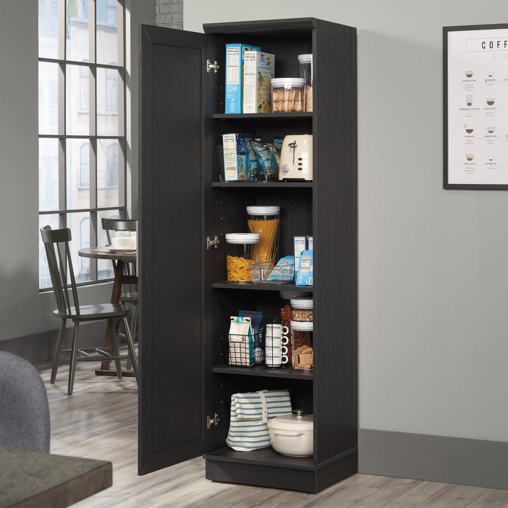 Single Door Pantry in Raven Oak Finish D220072