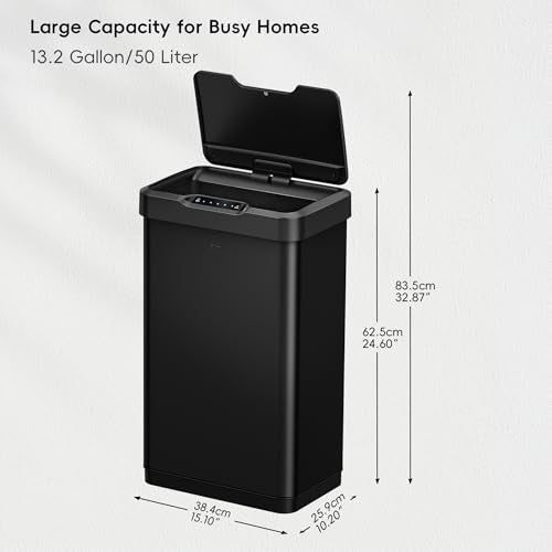 Touchless Motion Sensor Trash Can, 13.2 Gallon, Brushed Stainless Steel K748461