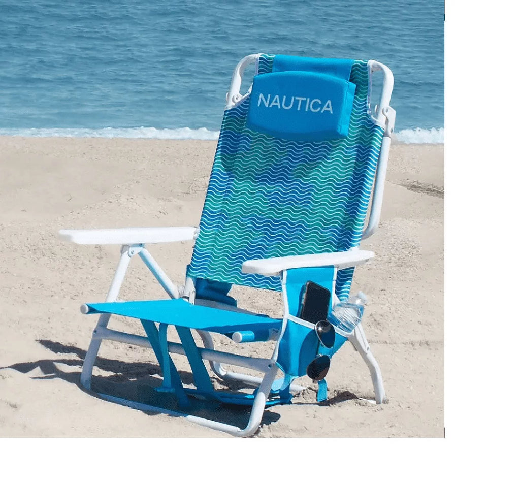 5-Position Lay Flat Portable Beach Backpack Chair H482534