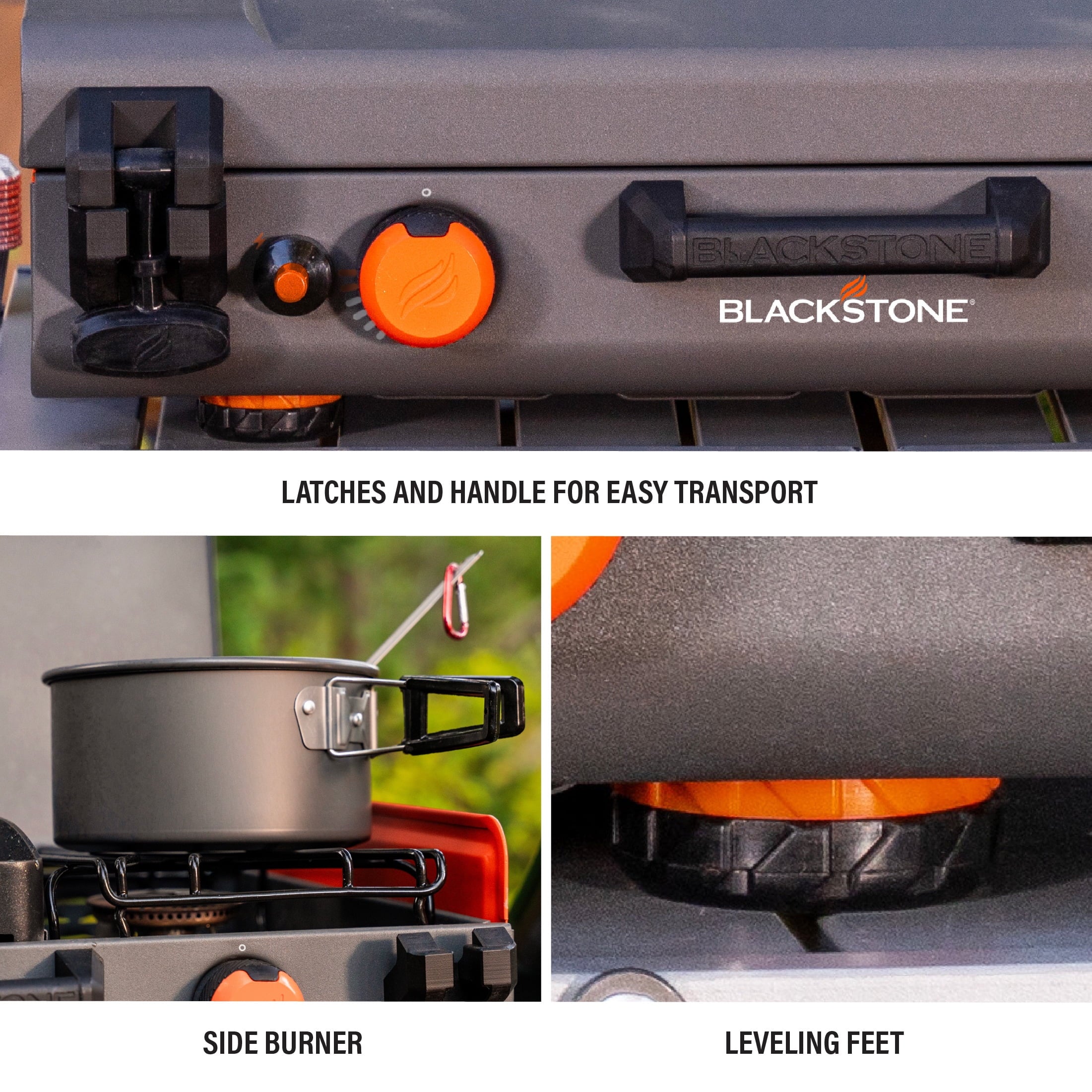 14" Propane Camping Griddle with Side Burner Y702745