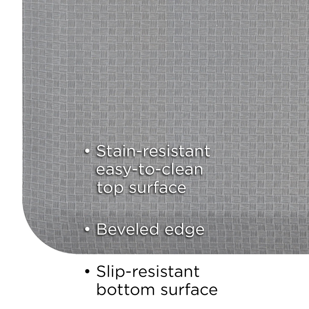 Flatweave Kitchen Floor Mat, Light Gray, 20" x 30" H533965