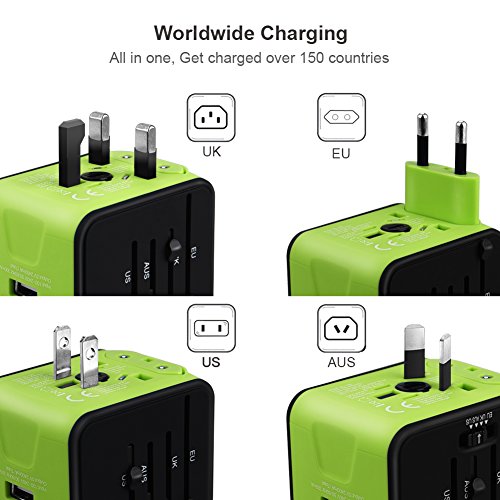 Universal Travel Adapter with USB and Type C, UK/US/AUS/EU Plugs C109979