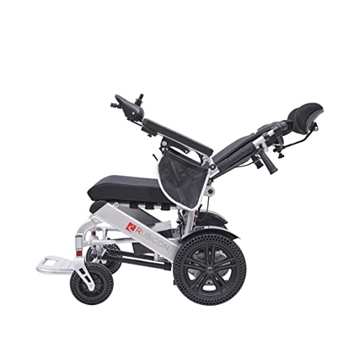 Rubicon DX11 - Reclining Foldable Electric Wheelchairs for Adults - Longest Range 25 Miles of Freedom: Airline Approved Deluxe Electric Wheelchair with Dual 12AH Lithium Batteries, 600W Motor (Model4)