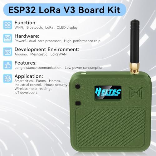 2 Pack ESP32 LoRa V3 Development Board with 915MHz Antennas, 3000mAh Battery, Meshtastic Case, OLED Display for Arduino LoRaWAN IOT D8768