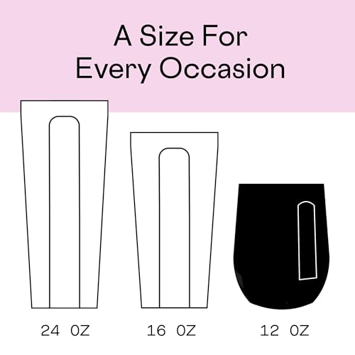 Insulated Stemless Wine Glass Tumbler, 12 oz, Stainless Steel, Powder Blue T624