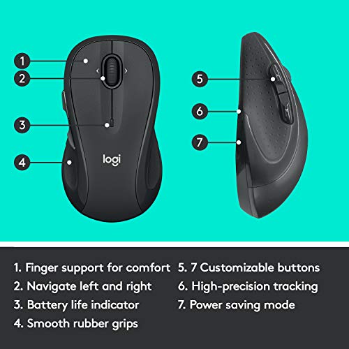 Wireless Mouse for Laptop and PC with USB Receiver, Programmable Buttons U78096