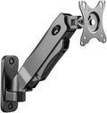 ELG Full Motion Swivel Monitor Wall Mount Stand Gas Spring for 17” to 35'' Display (4.4lbs to 19.8lbs Load), Arm Max Extension 15 inches, Computer Monitor bracket, F410, Black