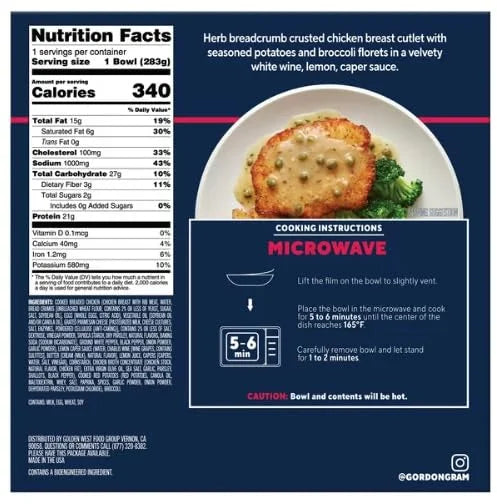 Chicken Scallopini Frozen Meal, 9.5 oz, Pack of 10 G434