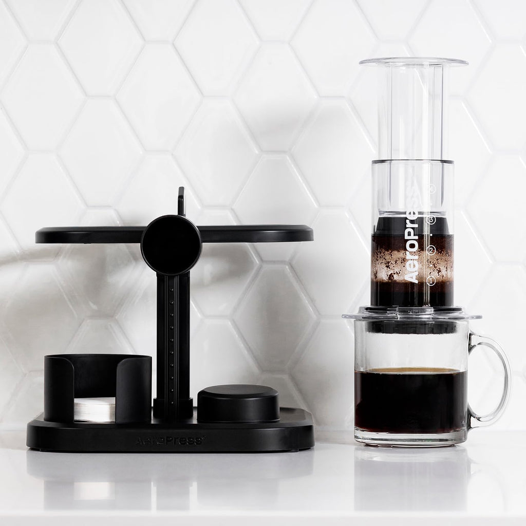 Coffee Maker Organizer Stand, Compact Storage for Coffee Accessories, Black F12530