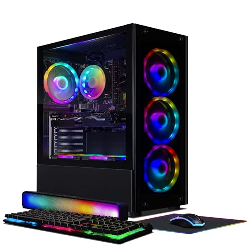 STGAubron Gaming Desktop PC, Radeon RX 580 8G GDDR5, Intel Core i7 3.4G up to 3.9G, 16G DDR3, 1T SSD, 600M WiFi,BT 5.0,RGB Fan x 6,RGB Keyboard&Mouse&Mouse Pad,RGB BT Sound Bar,RGB BT Gaming Mic,W10H6