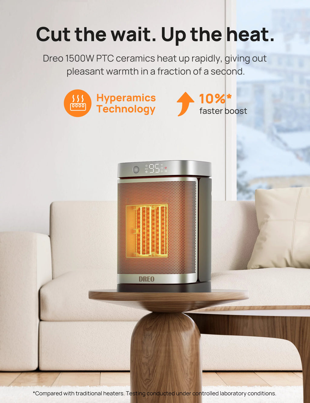 Space Heater with Motion Sensor, 1500W Oscillating, Digital Thermostat, Remote Control C211
