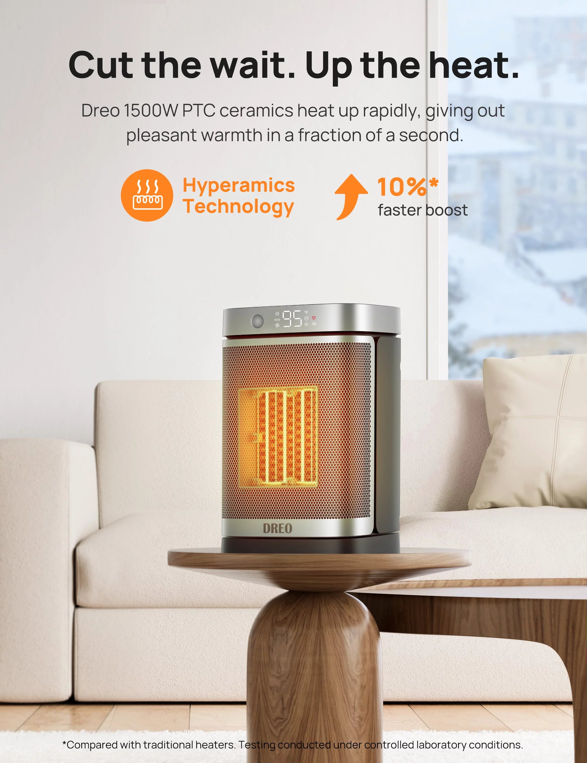 Space Heater with Motion Sensor, 1500W Oscillating, Digital Thermostat, Remote Control C211