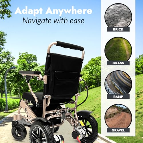 Foldable Electric Wheelchair for Adults, Lightweight Portable Power Chair N236