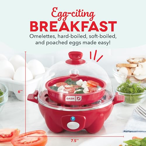 Rapid Egg Cooker for 6 Eggs, Hard Boiled, Poached, Scrambled, or Omelets, Auto Shut Off - Black O7665
