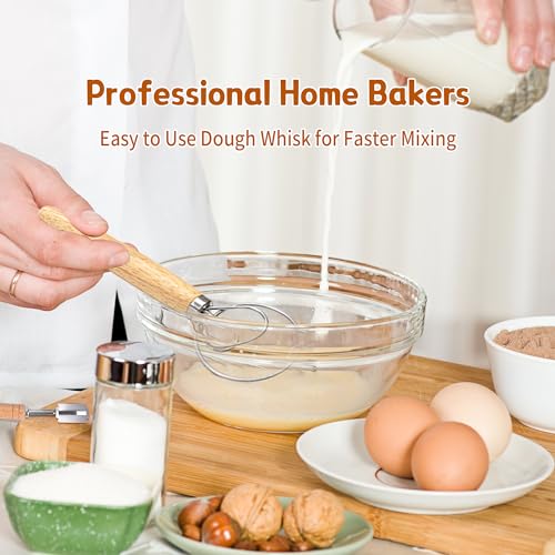 Bread Proofing Basket Kit with Linen Liner, Dough Whisk & Scraper C47129