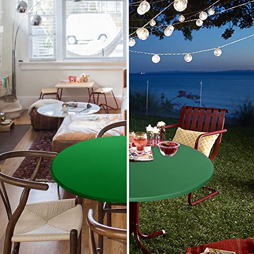 Fitted Round Tablecloth, Waterproof, Elastic Edge, Fits 40-44 Inch Tables K400
