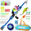 Kids Fishing Rod and Reel Combo with Spincast Reel and Tackle Bag Q572723