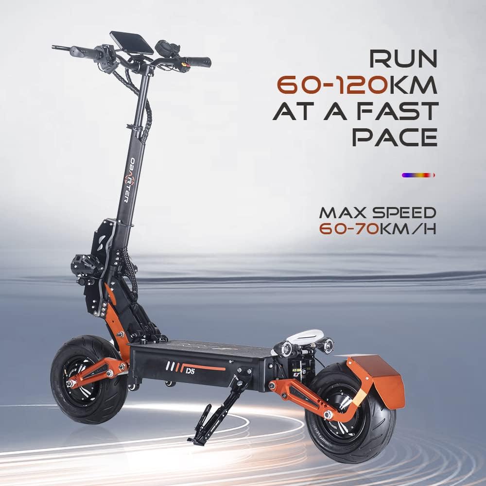 Foldable Electric Scooter with Seat, Dual Motor, Off-Road Tires A74625
