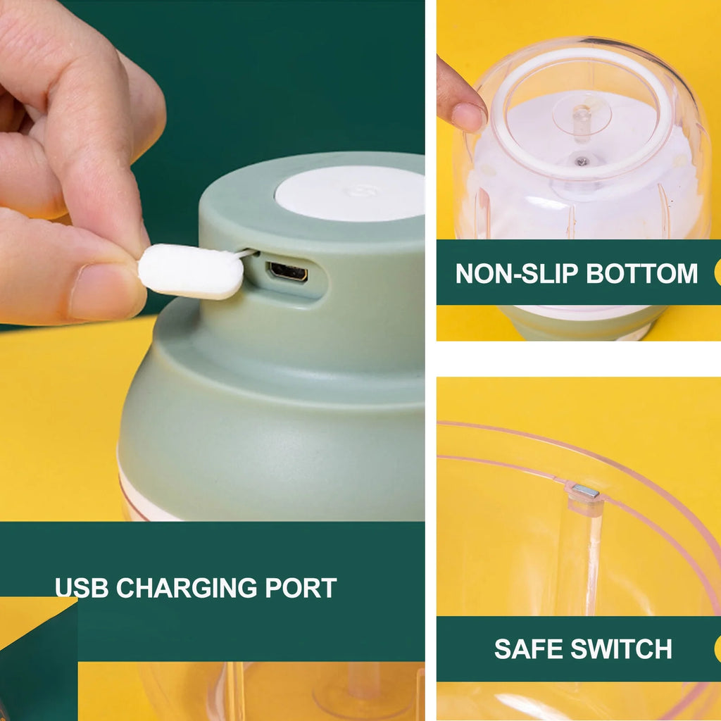 Electric Chopper for Salad, Meat, Onions, USB Wireless Mincer B5867