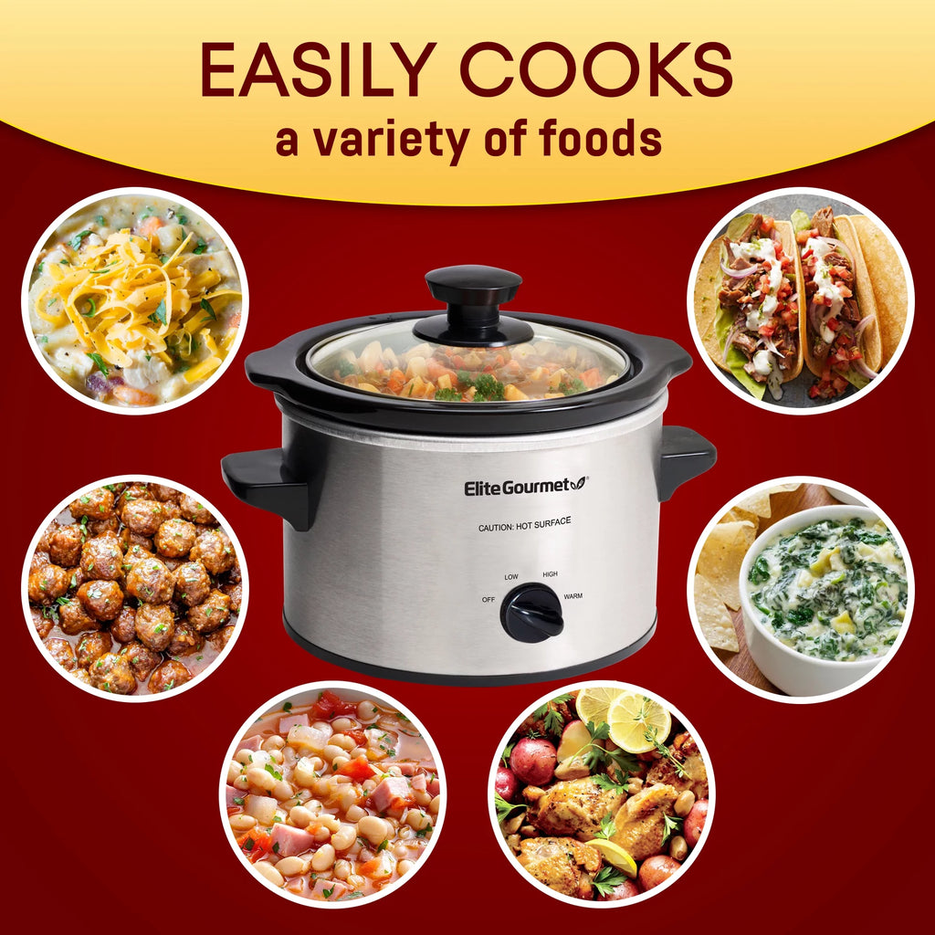 1.5-Qt Mini Slow Cooker, Stainless Steel B737429