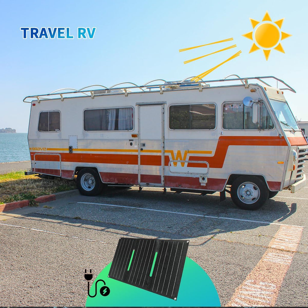 Foldable 30W Solar Panel Battery Charger with USB & DC Output for Camping L2383