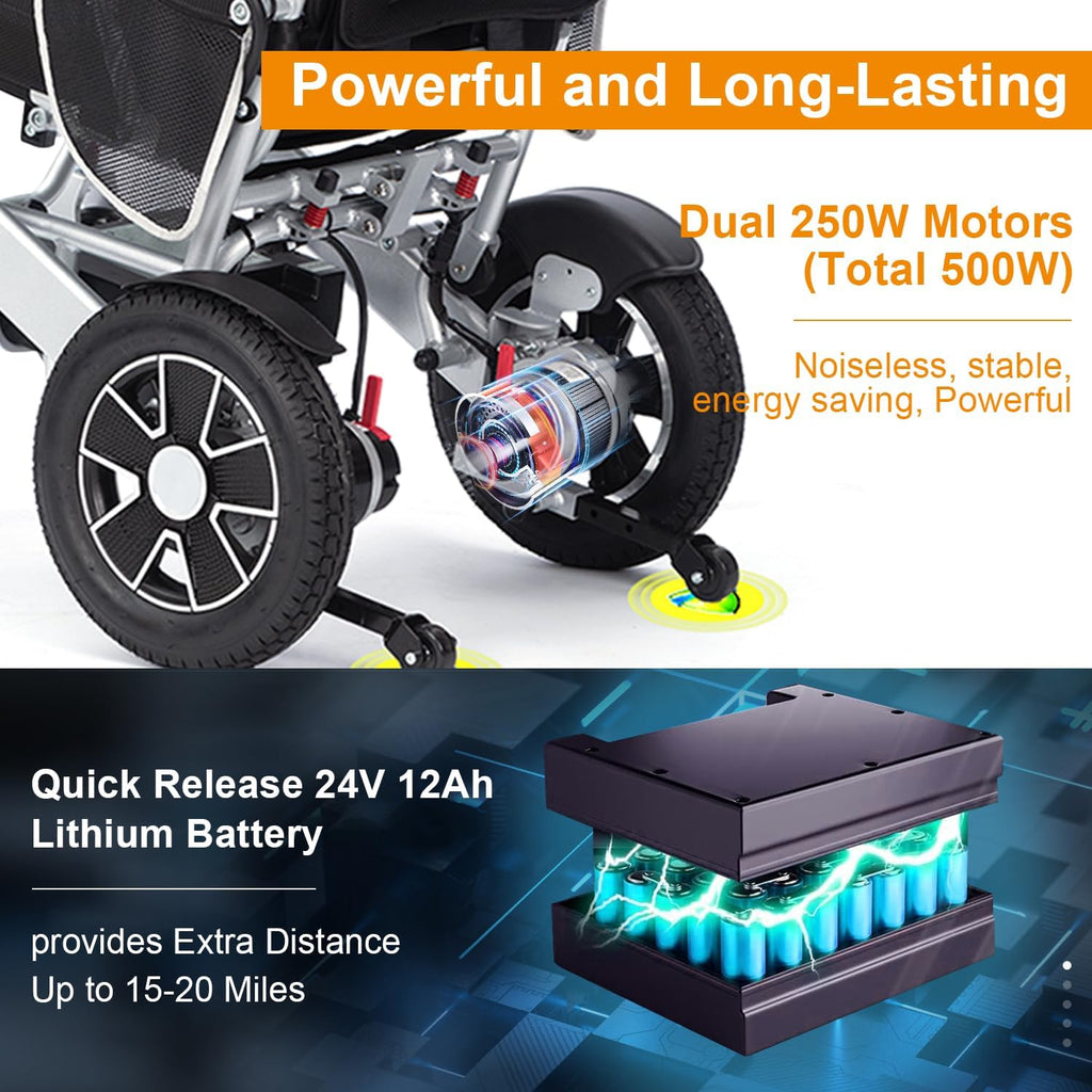 Foldable Electric Wheelchair for Adults, 20 mi Range F57130