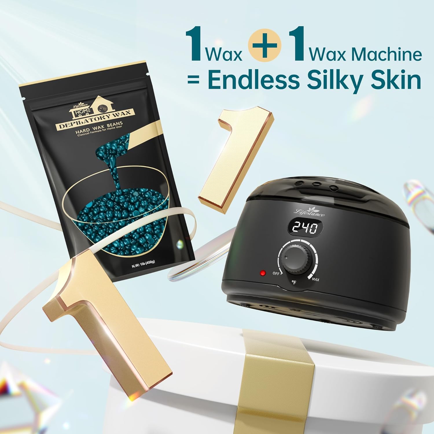 Wax Pot Warmer for Hair Removal, 500ml Digital Wax Heater with LCD F496
