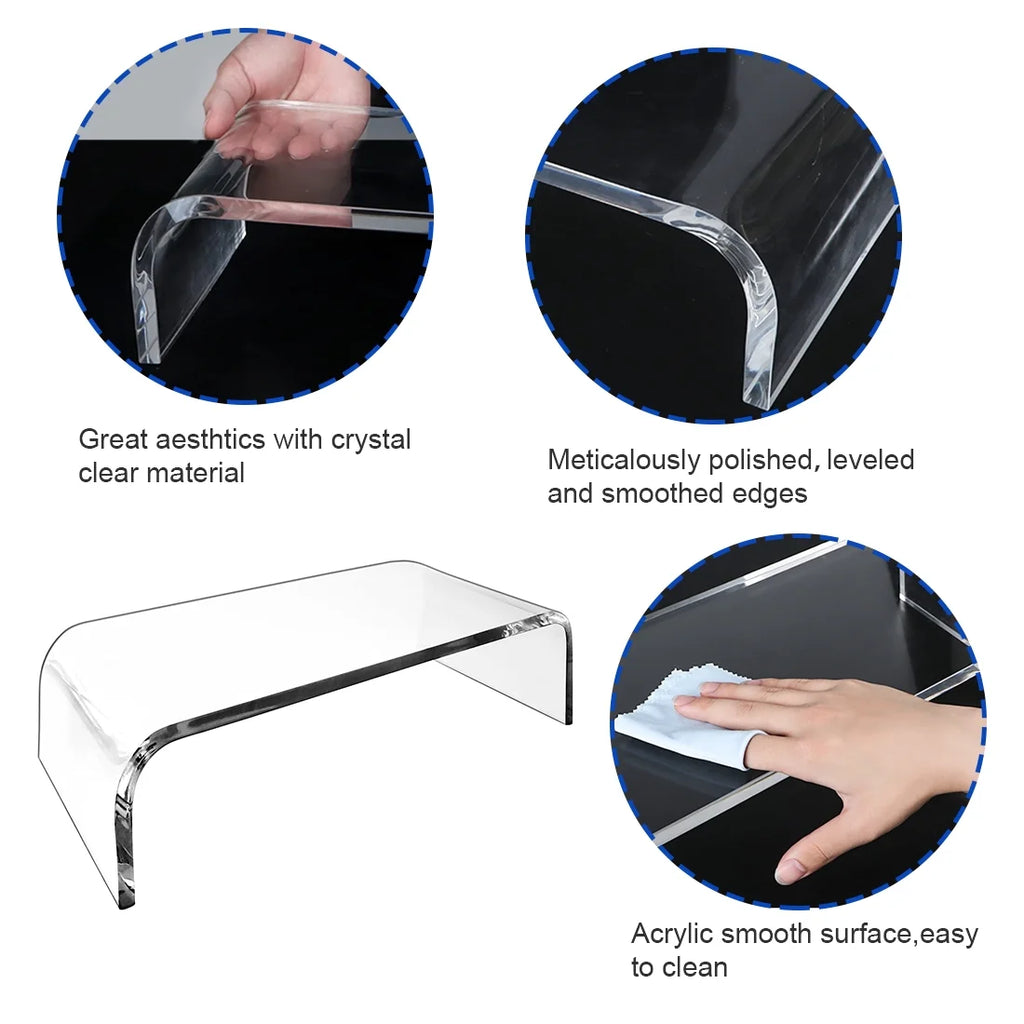 Acrylic Monitor Stand with Storage Shelf Q6290