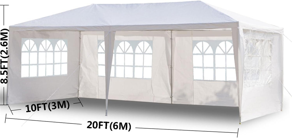 Outdoor Party Tent with Sidewalls and Windows, 10x20 U13894