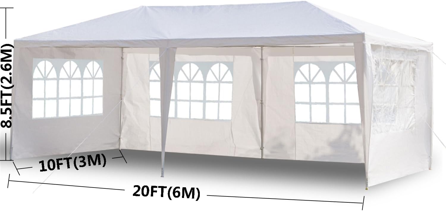 Outdoor Party Tent with Sidewalls and Windows, 10x20 U13894