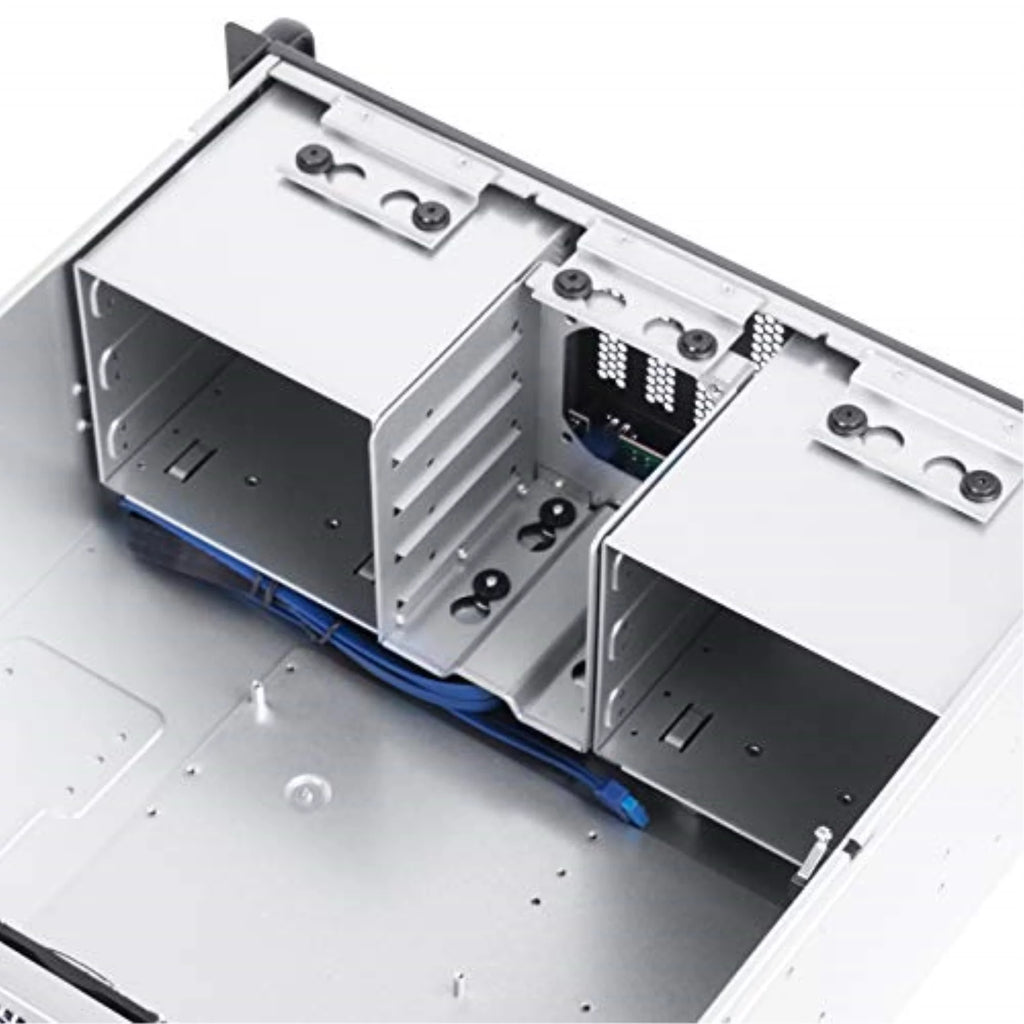 Rackmount server chassis with 6x 5.25" drive bays, 4x 3.5", 2x 2.5" internal, USB 3.1, dual PWM fans D259583