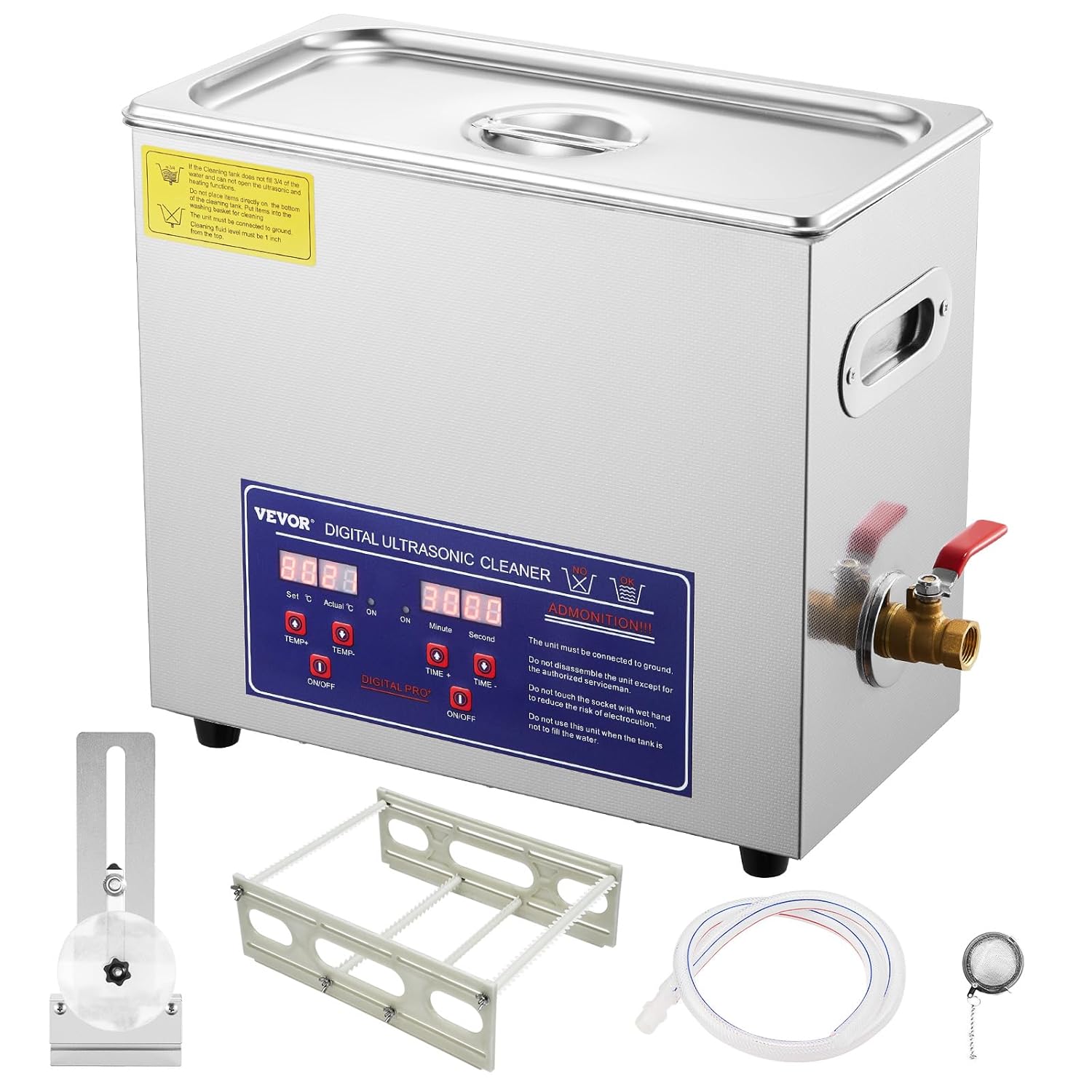 Ultrasonic Vinyl Record Cleaner, 6L, 180W with Drying Rack I690454