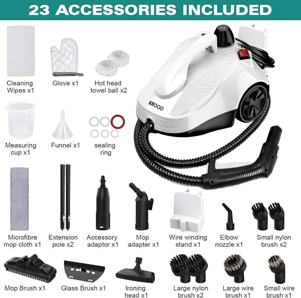Steam Mop with 23 Accessories, Multi-Surface Portable Steamer Z77746
