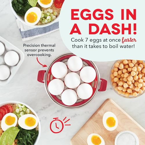 Rapid Egg Cooker for 6 Eggs, Hard Boiled, Poached, Scrambled, or Omelets, Auto Shut Off - Black O7665