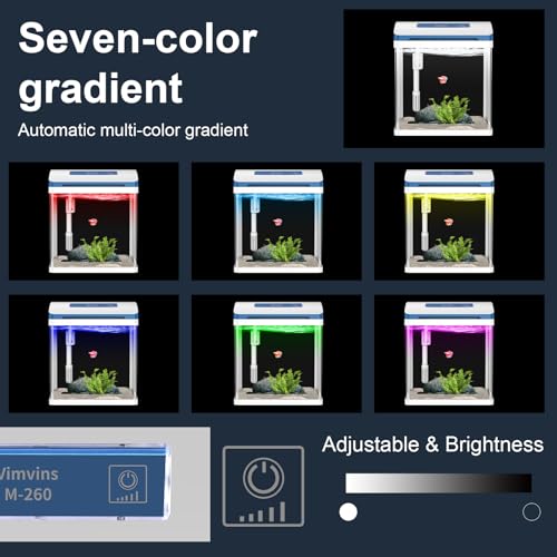 Self-Cleaning 2 Gallon Glass Aquarium Starter Kit with Adjustable 7-Color Light M1227