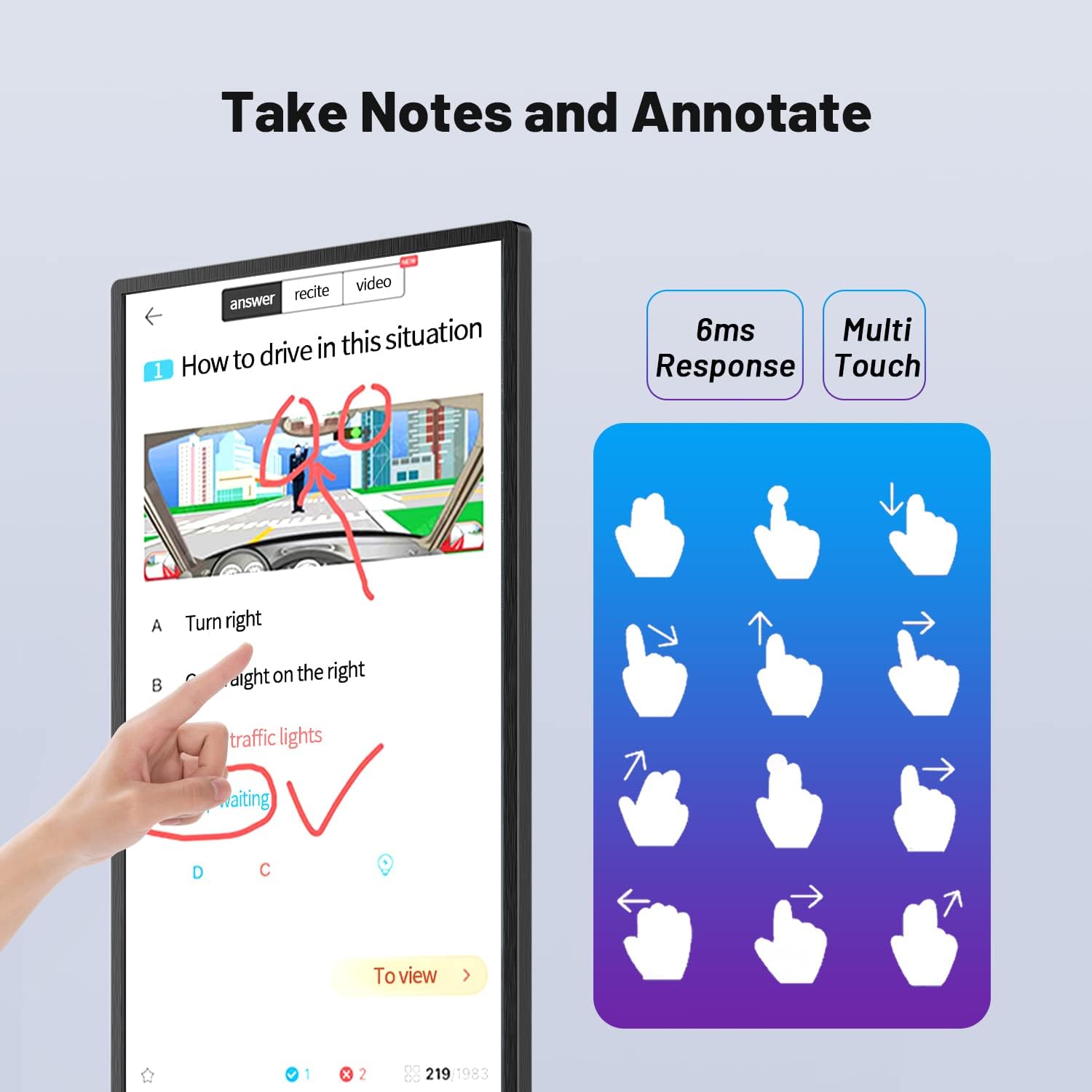 49 Inch Digital Whiteboard for Classroom with Screen Mirroring V764289